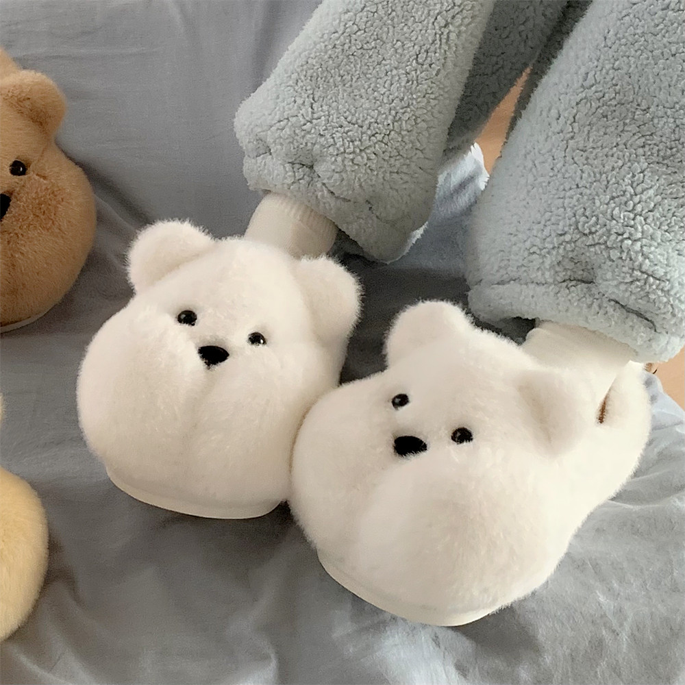 细细条奶呼呼可爱小胖熊棉拖鞋防滑情侣男女士冬季室内居家毛毛鞋,居家布艺,居家棉拖/棉鞋,淘宝优惠券,粉丝福利购,淘宝优惠卷