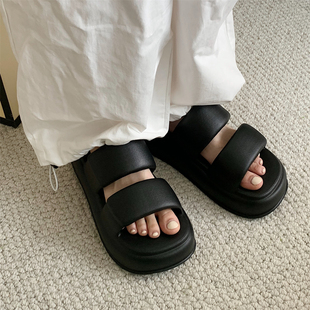 细细条简约风防滑外穿增高厚底拖鞋踩屎感eva情侣凉拖鞋男女夏季