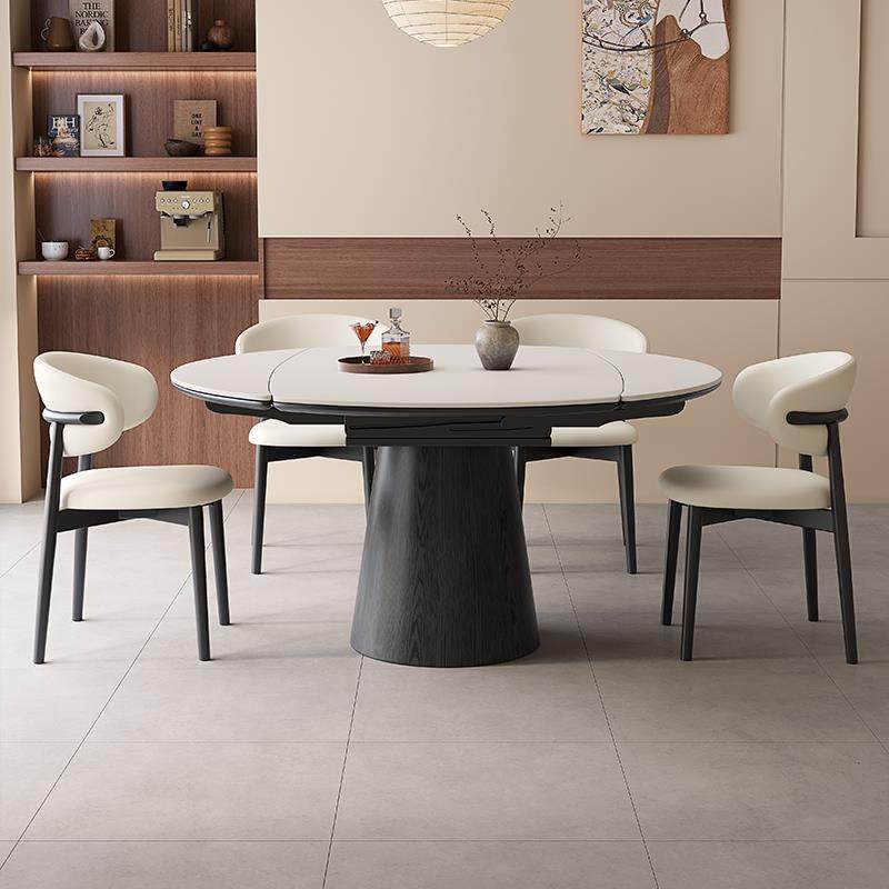 2025新款岩板餐桌椅组合家用现代简约客厅可伸缩折叠小户型饭桌子