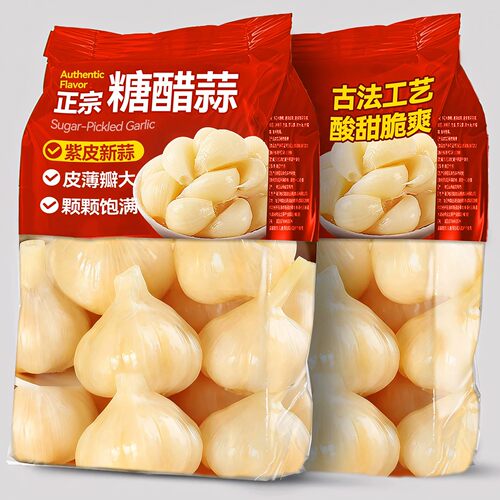 糖蒜正宗糖醋蒜500g新鲜腌制甜蒜山东大蒜农家腌泡菜开咸下饭菜胃