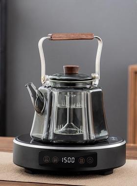 玻璃提梁蒸煮茶壶耐高温泡茶专用烧水壶围炉煮茶器家用电陶炉套装