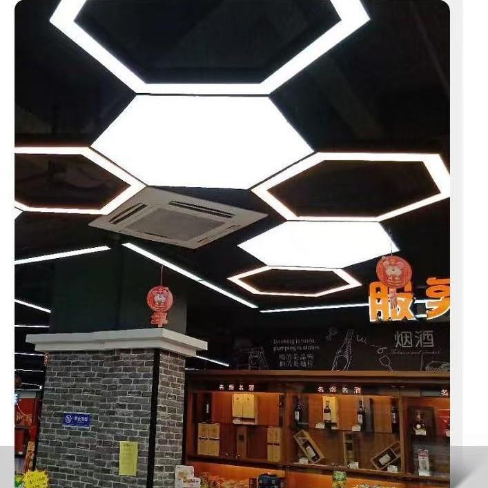 LED吊灯造型灯商用大厅高级感系列潮流空心实心六角形异形创意灯