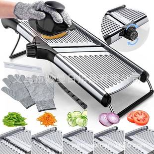 不锈钢多功能切菜器套装曼陀林刨丝器切片器防割手套清洁刷套