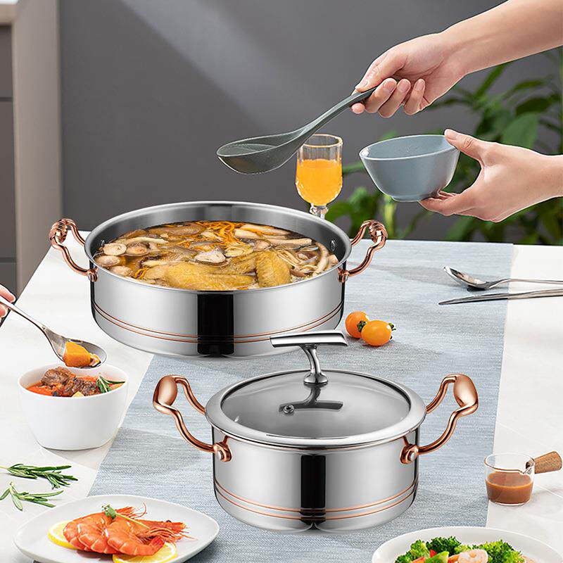 金星炉鼎记五层铜铂仕火锅高档304不锈钢火锅鸳鸯锅大容量火锅盆