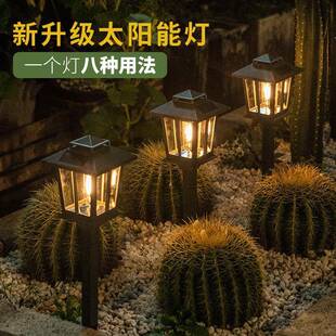 led太阳能庭院户外草坪小夜灯家用花园布置超亮防水围墙柱头装饰