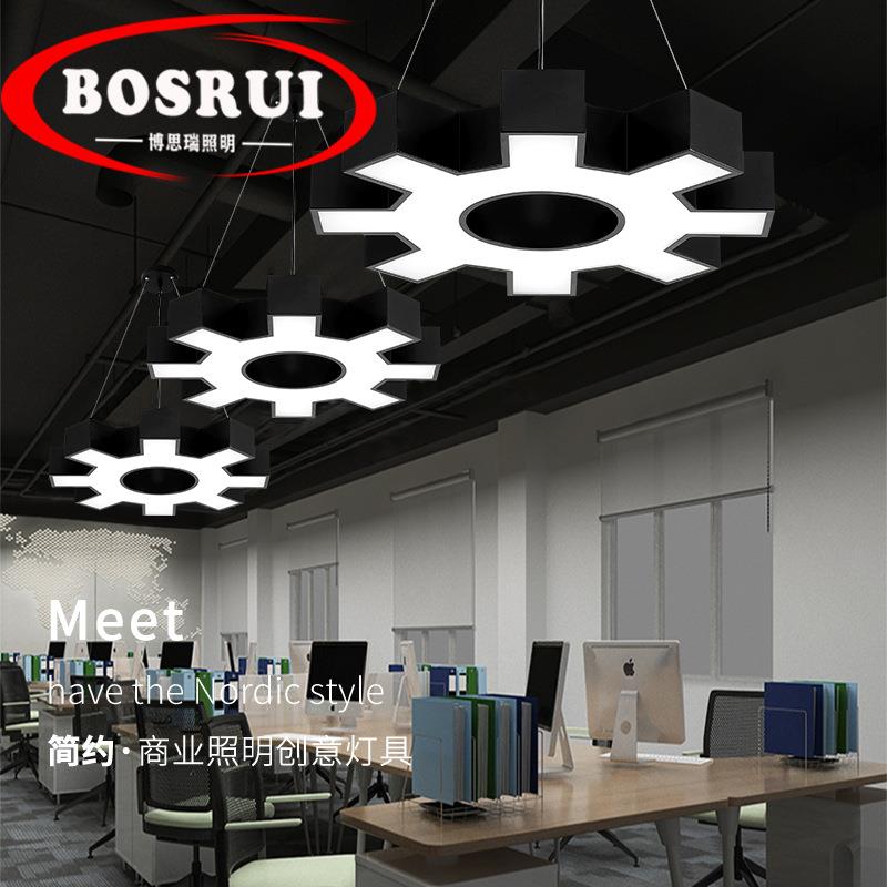 工业风齿轮吊灯网咖健身房4S店修车店个性创意异形几何造型组合灯