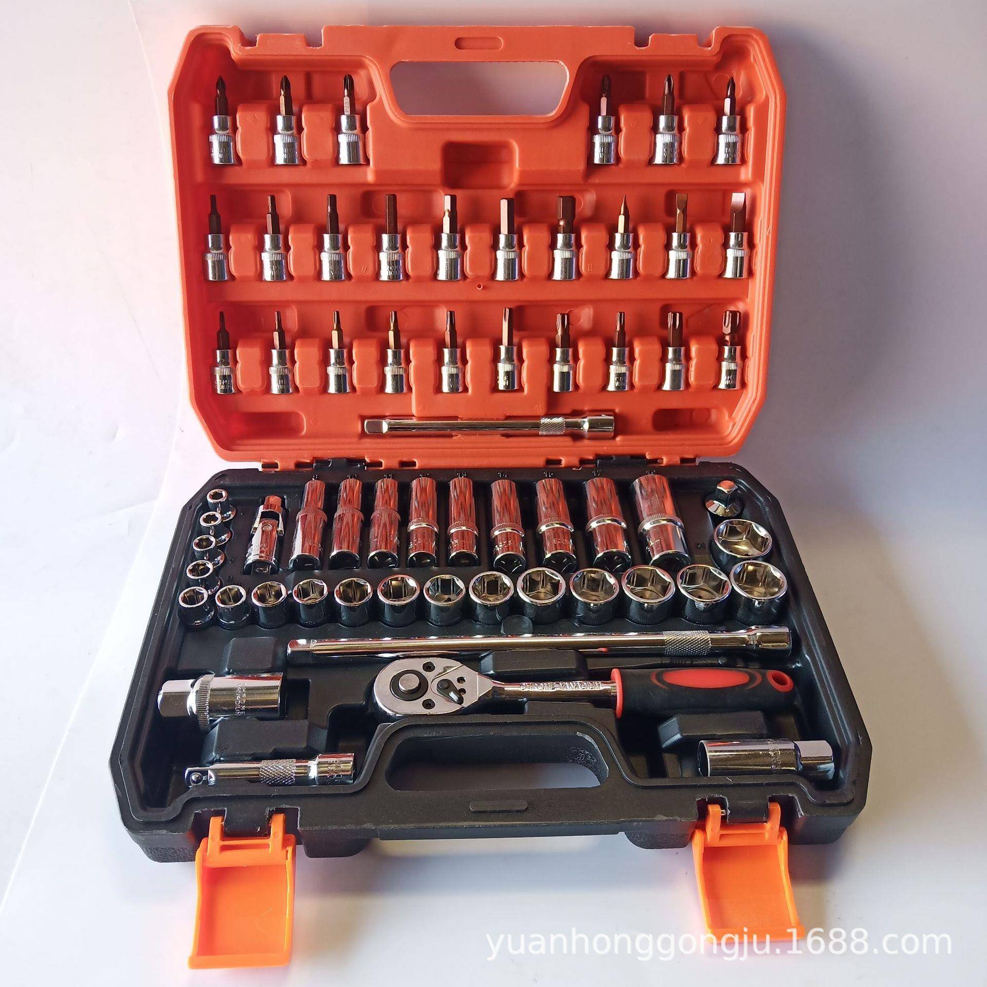 供应中飞3/8系列镜面61件套筒组套维修工具套筒扳手套装套头工具