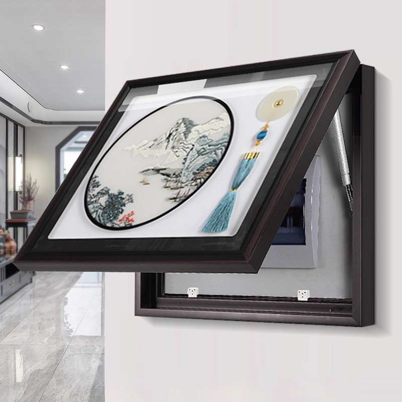 刺绣免打孔电表箱装饰画2025新款遮挡电闸配电箱挂画高级感苏绣画图片