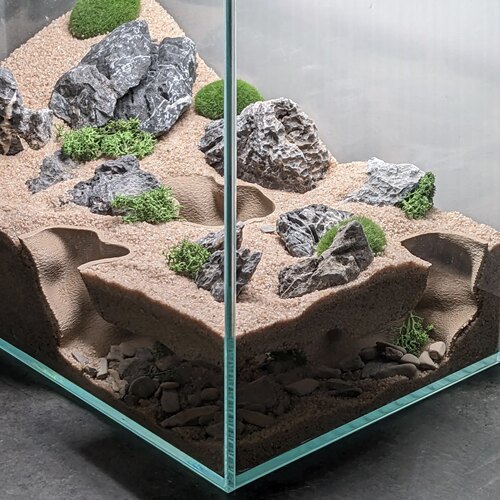 鱼缸生态缸洞穴造景配件爬虫躲避屋仿真洞穴直角三开口造景装饰