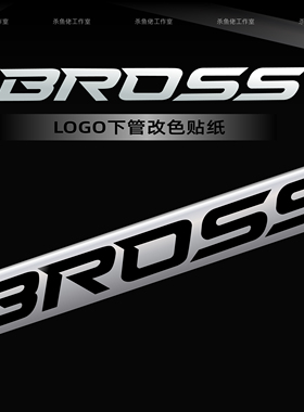 适用BROSS公路车自行车下管Logo侧标原标覆盖改色贴纸防水保护膜