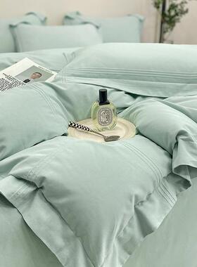 轻奢160支长绒棉四件套全棉加厚磨毛纯棉床单被套床笠款床上用品4