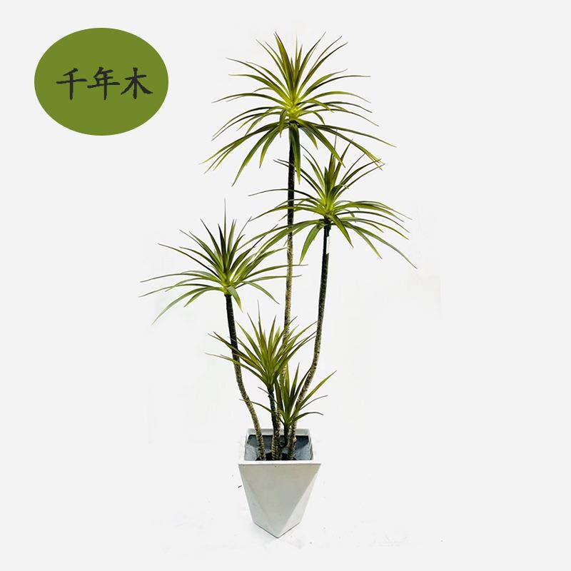 北欧仿真植物千年铁木假树大型绿植盆栽室内客厅装饰落地摆件