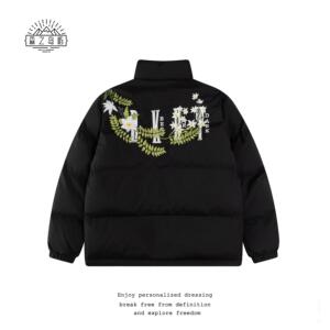 森之岛屿SZDY面包服外套新中式国风cleanfit冬季简约花卉刺绣棉服