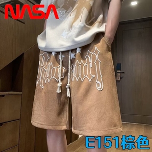 薄款 NASA联名短裤 子 男女士夏季 加大码 宽松五分裤 情侣运动休闲裤