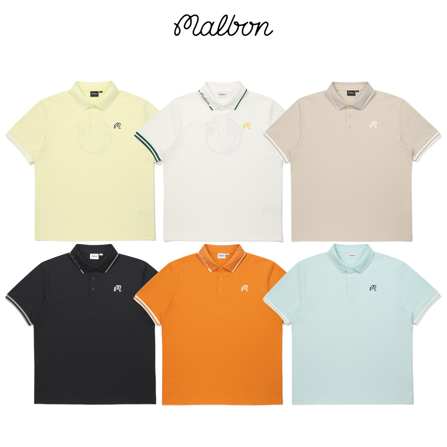 韩国MALBON高尔夫服装26春夏男款短袖户外运动速干透气轻薄POLO衫