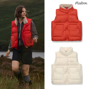 韩国MALBON高尔夫女装冬季运动保暖锁温无袖白鸭绒羽绒服马甲外套