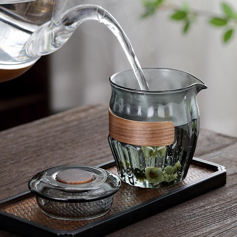 品德坊手抓茶壶玻璃盖碗三才大号茶碗不烫手单个泡茶杯功夫茶具