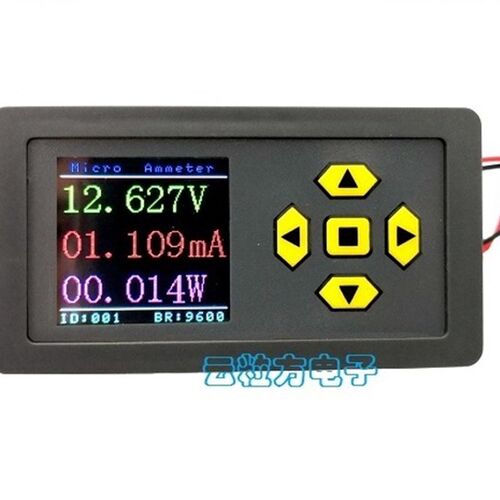 微安直流数显电表 MODBUS通讯电流表头 RS485高精度电压表 DC彩屏