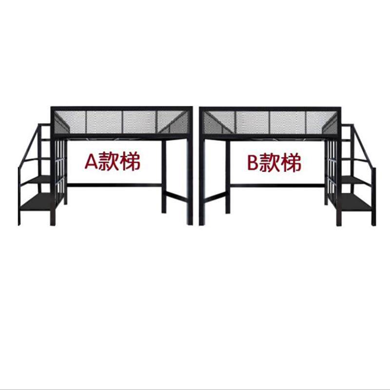 ll北欧铁艺高架床公寓省空间上层床下桌简约现代双人单人复试阁楼
