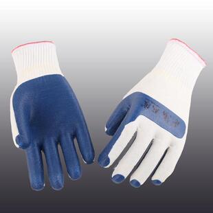 双狼胶片手套钢筋工地耐磨防滑干活抬玻璃防割刺加厚橡胶劳保手套