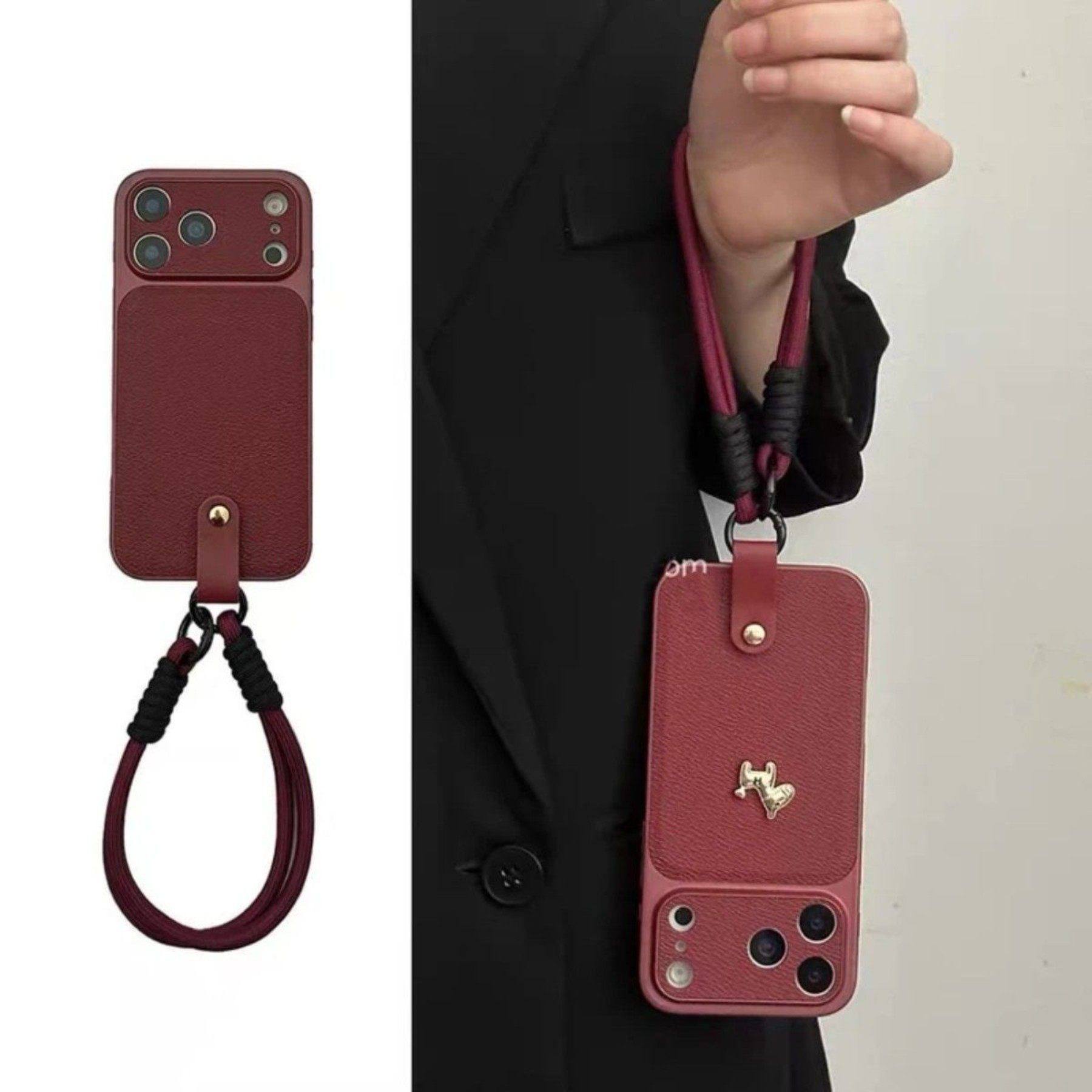 复古酒红色小马适用於苹果17promax手机保护壳防摔iphone16pro/15promax保护套14pro挂绳13全包12高级,3C数码配件,手机保护套/壳,淘宝优惠券,粉丝福利购,淘宝优惠卷