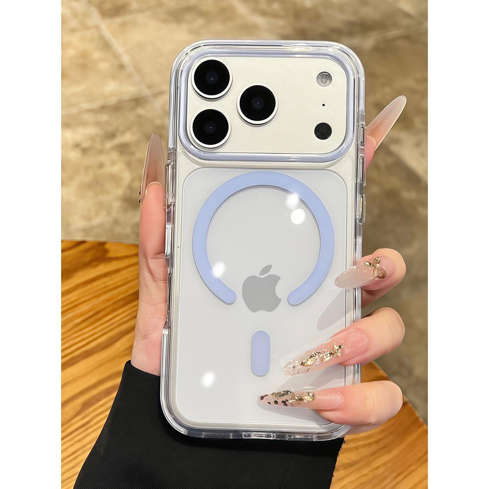 创意高透双色磁吸适用苹果