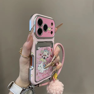 新年国风可爱财神爷小马适用苹果17手机壳皮质iphone16promax带挂绳17pro新款 15Pro防摔14女马年16全包保护套