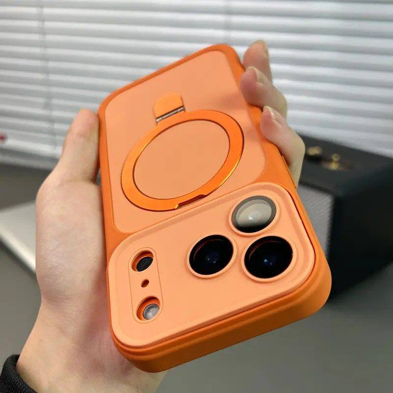 适用苹果17Pro手机壳iPhone16promax支点磁吸支架15/14PM全包防摔ip13磨砂肤感二合一12保护套plus自带镜头膜