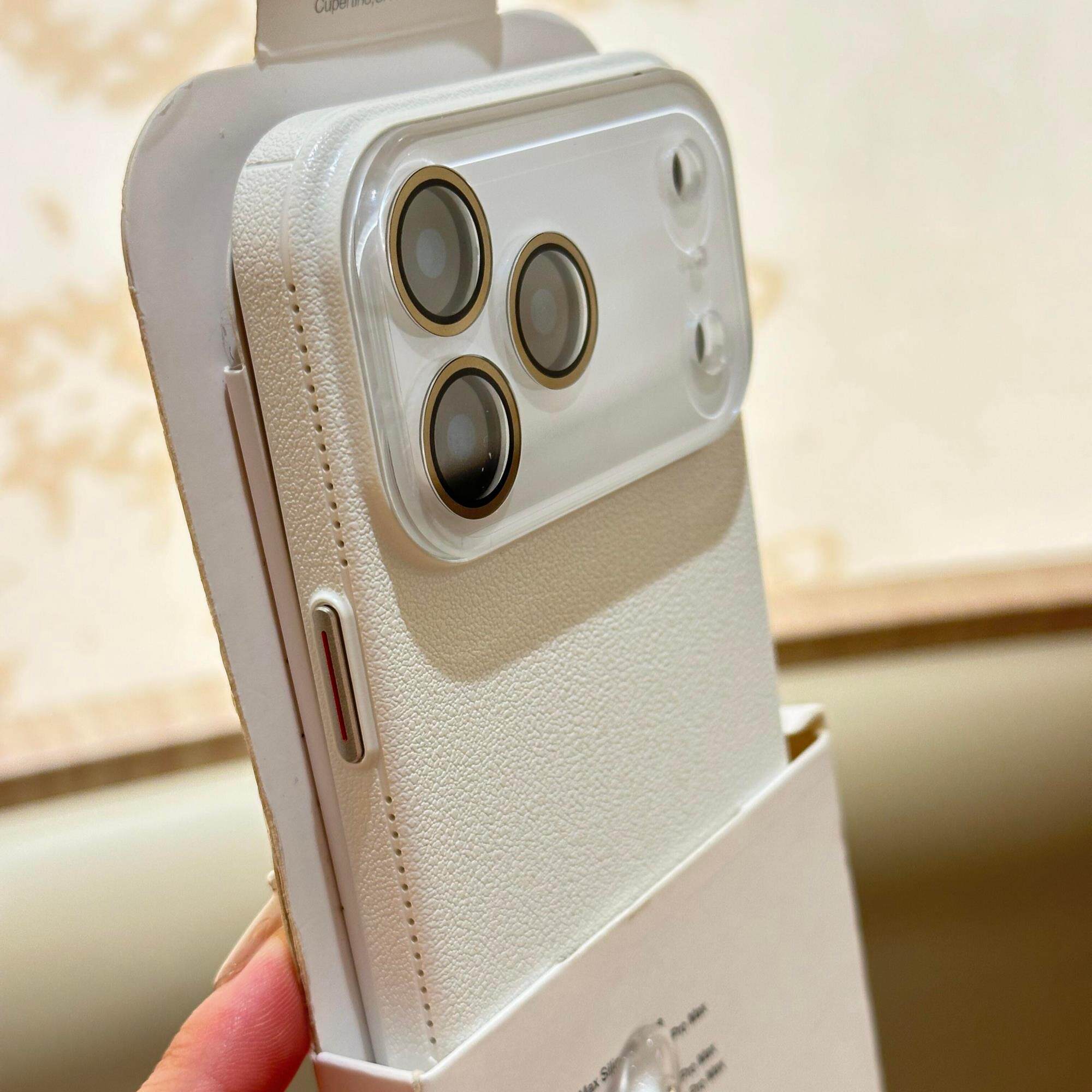 水晶镜头荔枝纹适用苹果17air手机壳超薄散热16promax立体纹理15/14plus月光白13/12pm男女款防指纹11pro耐脏