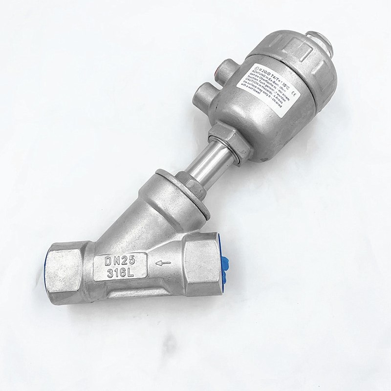 304不锈钢气动角座阀 高温蒸汽螺纹角座阀门DN15 20 2Q5 32 40506