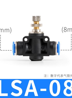 管道节流阀气动气管快速接头q限流LSA-4 06 PA08mm10 12厘风管调