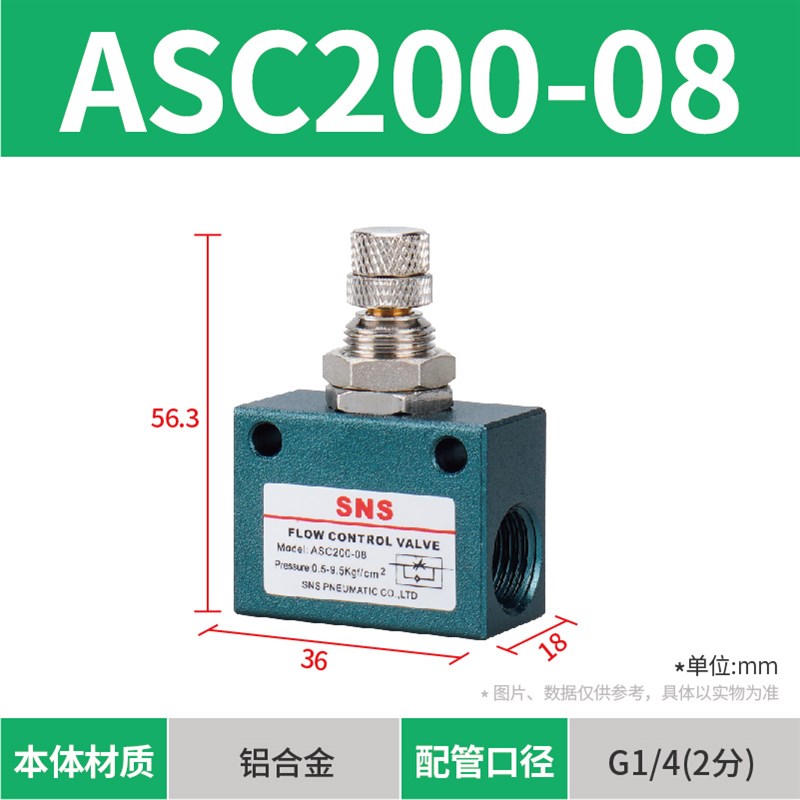 气动电磁控c制阀调速阀ASC100-06 200-08 300-10 RE-01 02 03 04