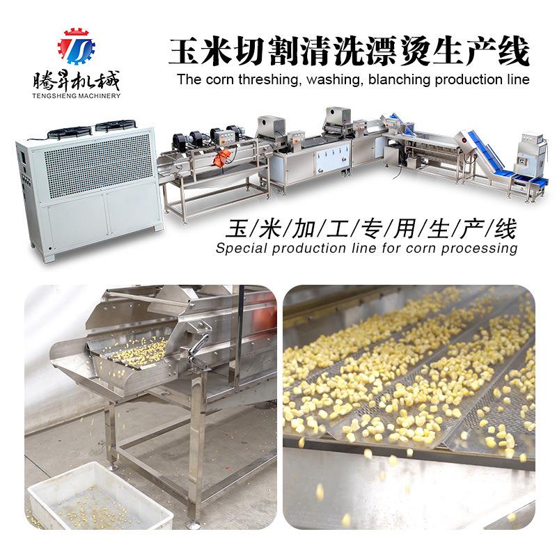 振动风干机 漂烫机 玉米脱粒 玉米切割清洗漂烫生产线