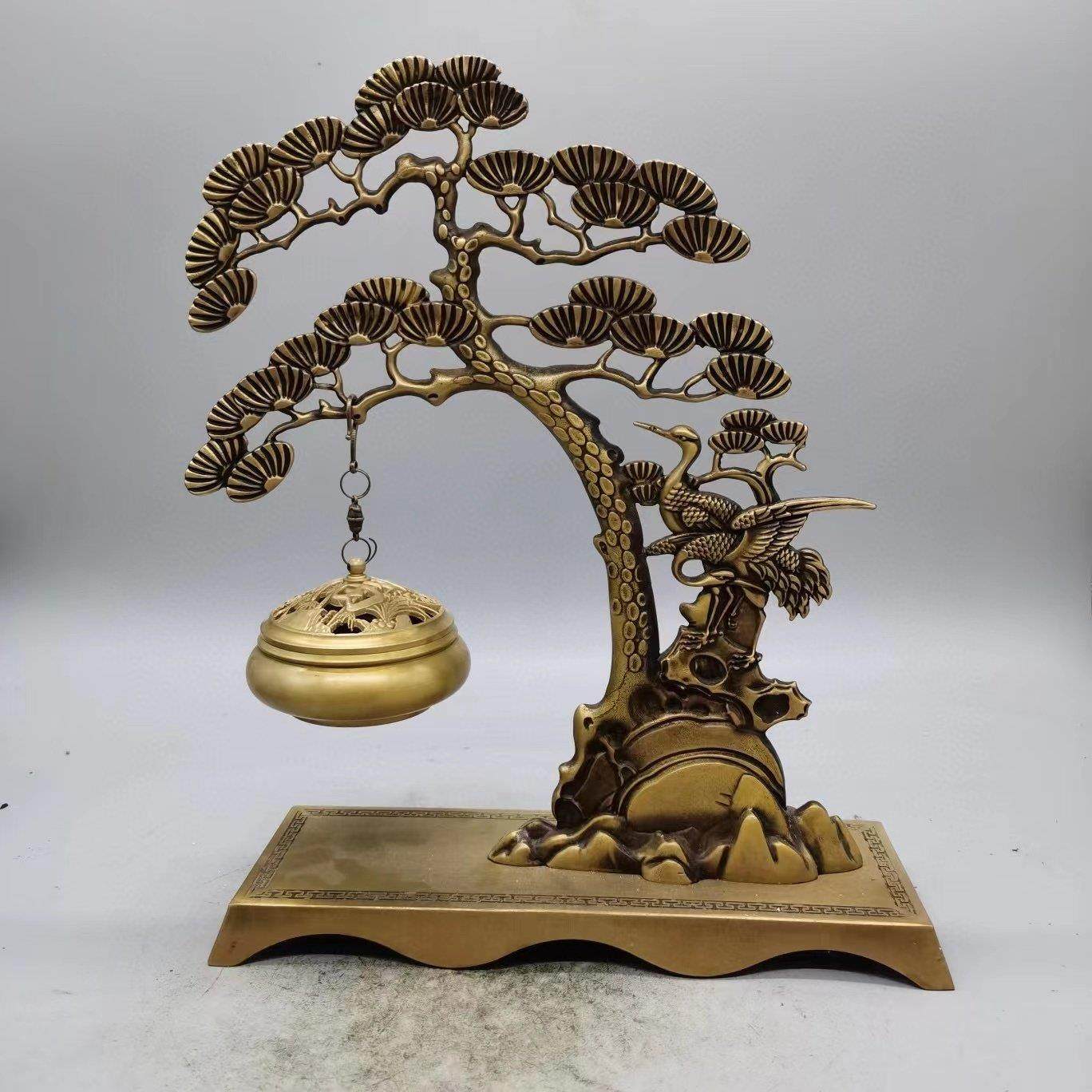 古玩老货纯铜松树悬挂香炉福禄香薰炉创意悬挂吊香炉客厅居家摆件,家居饰品,装饰摆件,淘宝优惠券,粉丝福利购,淘宝优惠卷