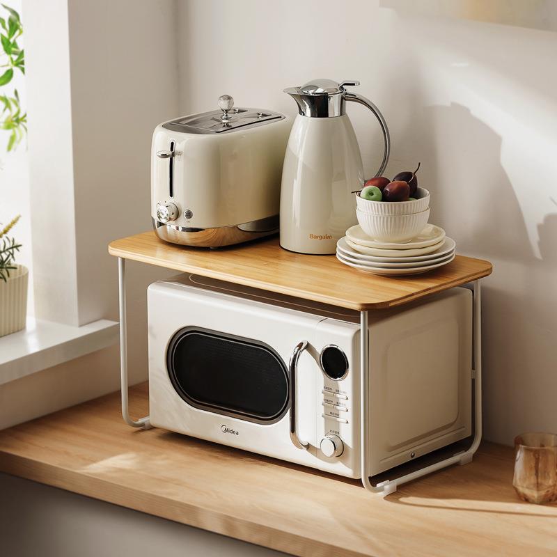ins风微波炉置物架厨房烤箱架台面多功能家用放电饭煲锅电器收纳