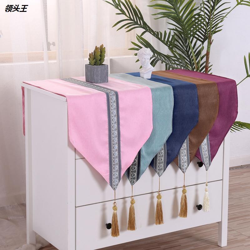 美容院用品美容床床旗 按摩推拿店摆饰中式横条桌布茶几简约桌旗