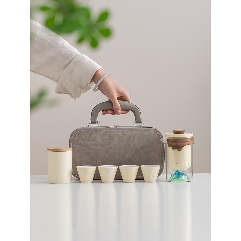 旅行茶具便携快杯中国户外露营式功夫茶具一壶四杯