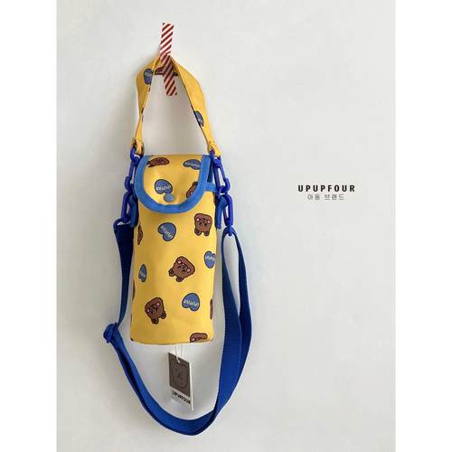 upupfour韩国儿童保温水杯水壶杯套带背带斜挎挂绳手提可背保护套