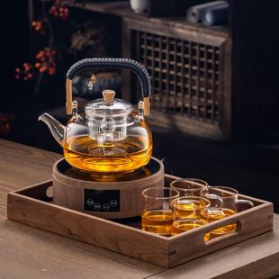 蒸煮茶壶电陶炉加热玻璃烧水壶家用陶壶茶具全自动小型煮茶器套装