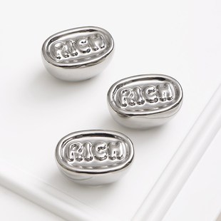 星翡新型创意高级感银色拉手衣柜门抽屉橱柜把手陶瓷圆形单孔法式