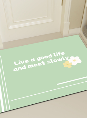 入户门地垫绿色门口进门脚垫pvc皮革门垫可擦洗防滑垫家用地毯