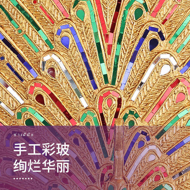 异丽东南亚孔雀软装饰品泰式风情美容院墙面木雕挂件餐厅挂饰墙饰