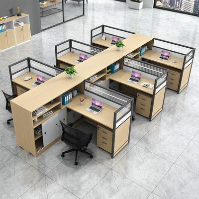 现代简约屏风办公桌工位组合六人位职员财务隔断卡位员工桌电脑桌