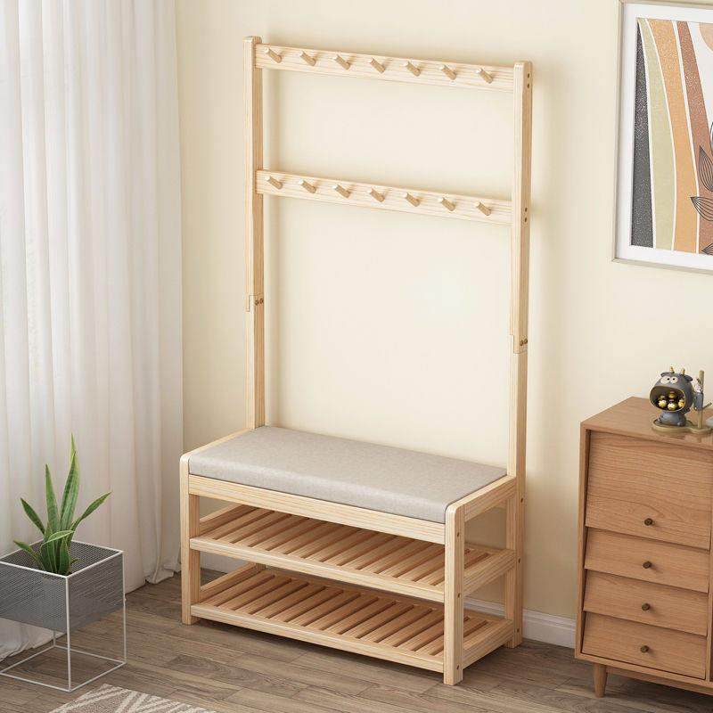 实木衣帽架进门换鞋凳家用入户玄关挂衣架带靴位门口一体可坐鞋柜,收纳整理,其他收纳,淘宝优惠券,粉丝福利购,淘宝优惠卷