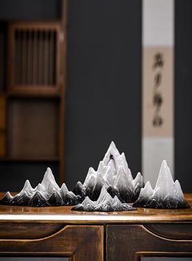 陶瓷小假山饰品微景观美化鱼缸流水配件干山盆景茶室创意回流香炉