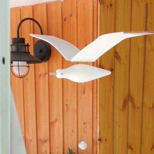 覆古会飞的海鸥空中吊饰民宿天花板悬挂木制创意挂饰网红平衡挂件