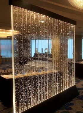 水幕墙屏风大型亚克力气泡墙流水造景鱼缸客厅水景隔断装饰酒柜