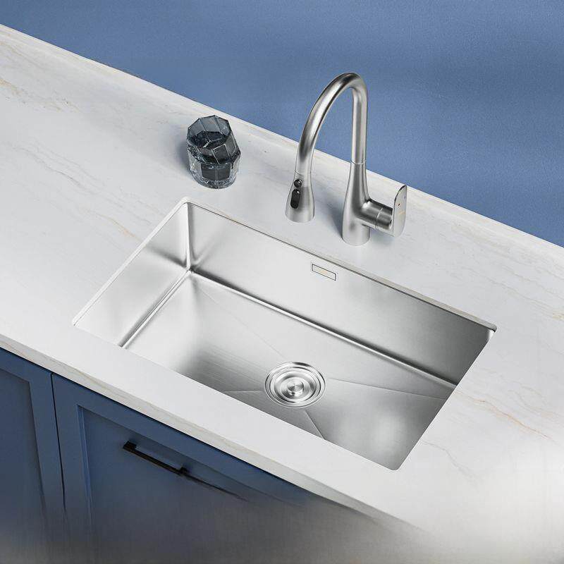 厨房水槽304不锈钢手工大单槽加厚嵌入式洗碗洗菜盆新窄边台下盆