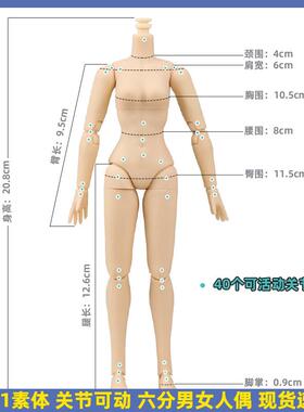 BJD娃娃 ob22素体人偶关节可动 六分白肌普肌YMY人体模型美术手办