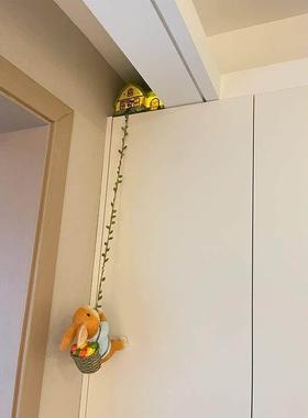 可爱爬藤小兔子挂件家居装饰品动物壁挂户外庭院阳台造景装饰盆挂